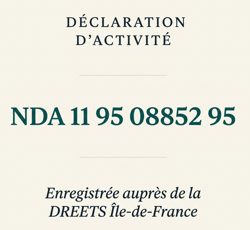 Déclaration d'activité enregistrée — NDA 11 95 08852 95, DREETS Île-de-France